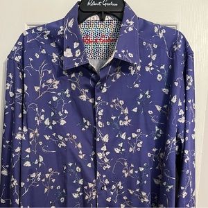 Robert Graham XXL beautiful purple with flowers and the best flip cuff ever